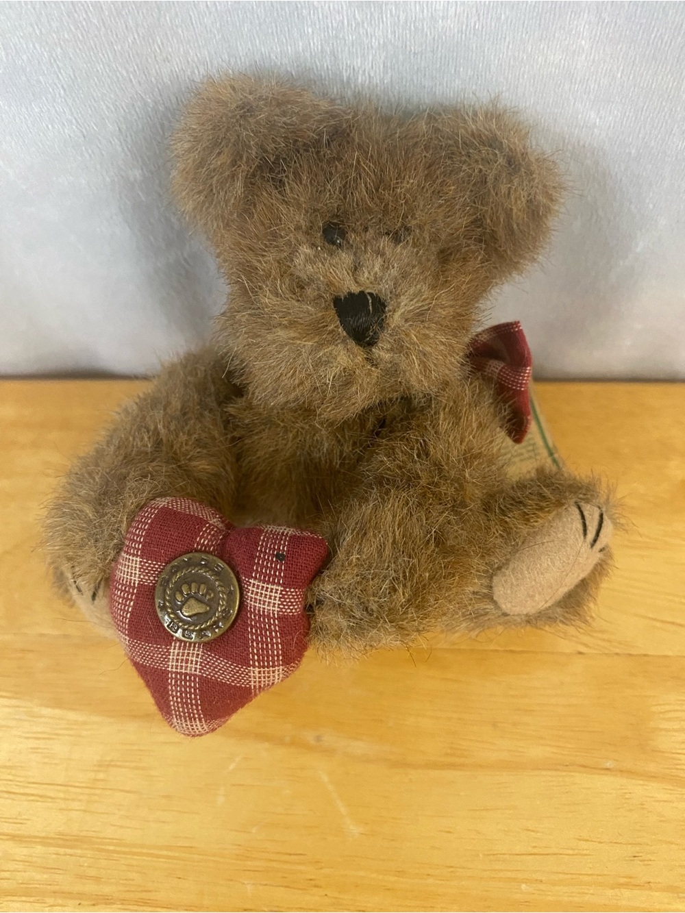 Boyd’s Bears Archive Collection Sheldon Bearchild Bear with Red Plaid Heart